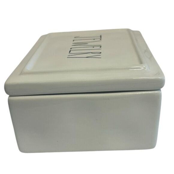 Rae Dunn Jewelry Box Ceramic White Artisan Lid Organizer Gift Discontinued - Picture 7 of 11